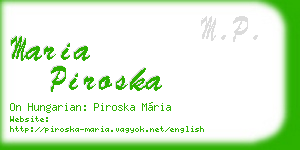 maria piroska business card
