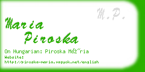 maria piroska business card